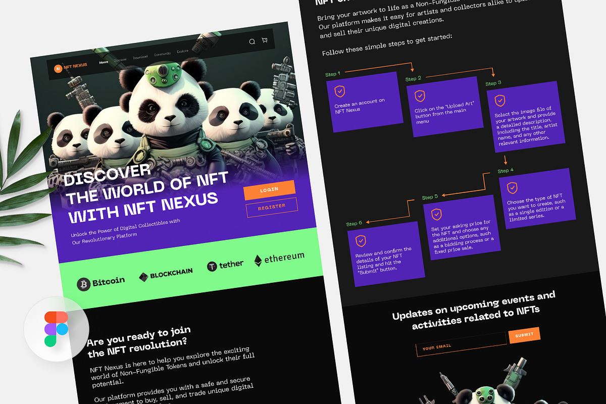 NFT Nexus - Rare NFT Landing Page, a Landing Page Template by Panen Creative (Photo 1 of 3)