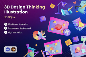 3D Design Thinking Illustration