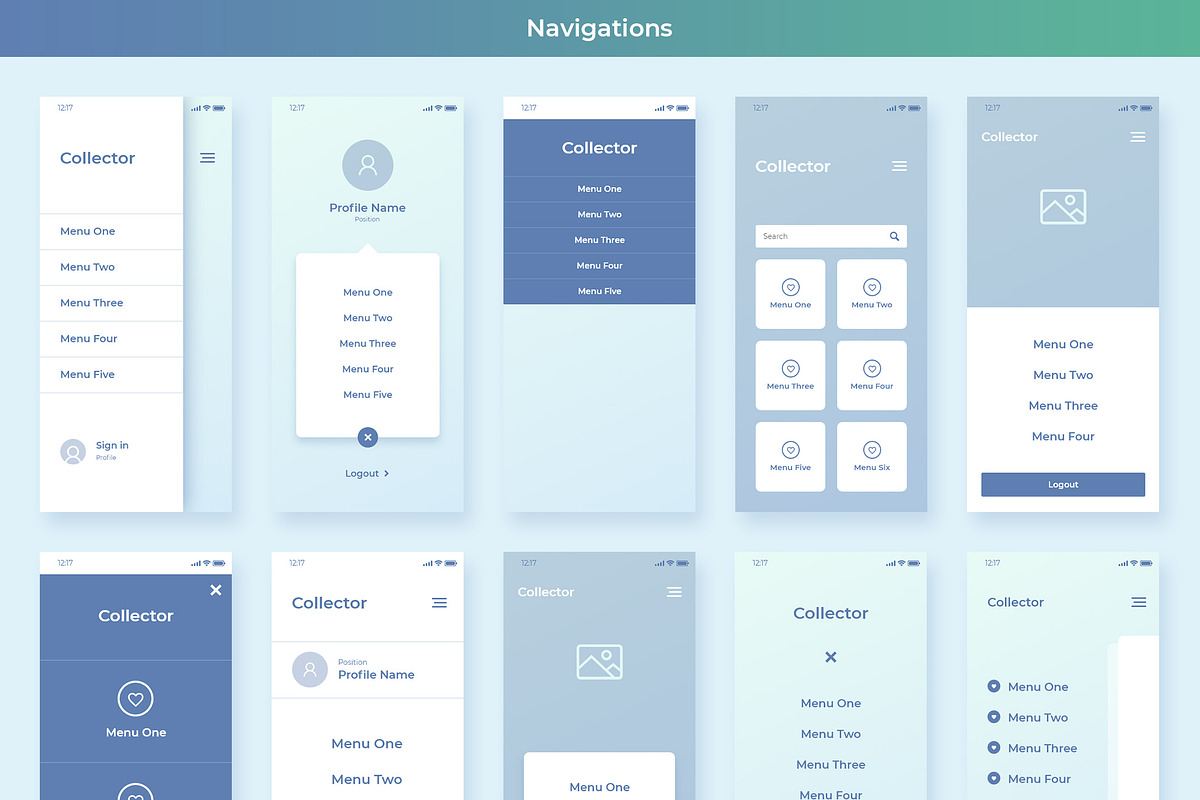 Collector iOS Wireframe UI Kit, a Wireframe Template by Creatoly (Photo 12 of 18)