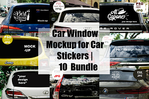 Car Window Mockups for Car Stickers, a Mockup by VetalStock