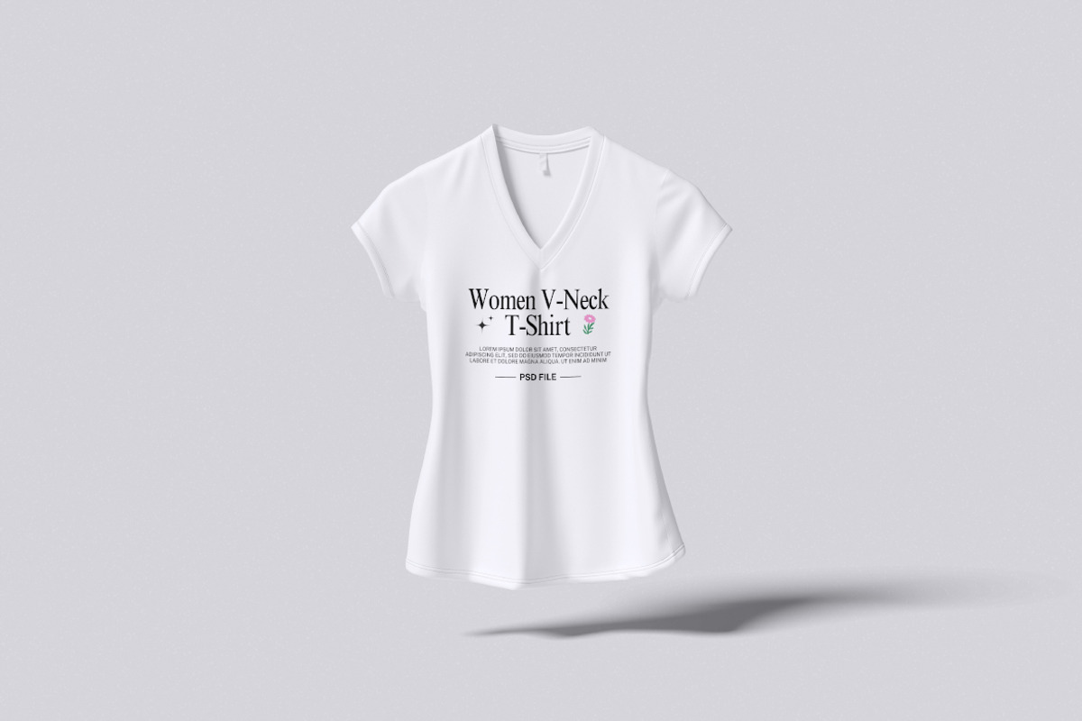 Women V-Neck T-Shirt Mockup, a Shirt Mockup by Rielismee (Photo 6 of 6)