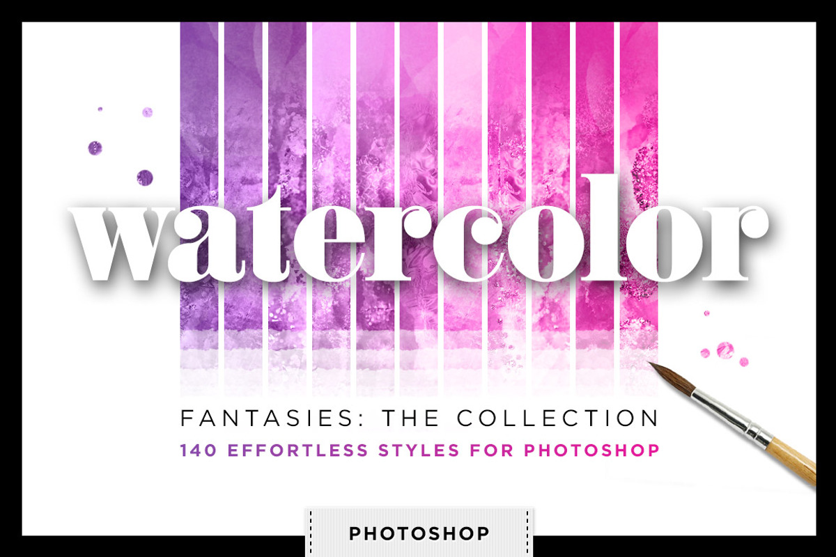 Watercolor Glitter Styles Photoshop, a Layer Style Add-On by Creators Couture (Photo 1 of 5)