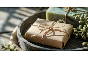 Handmade soap bars wrapped in, an Illustration by tilialucida