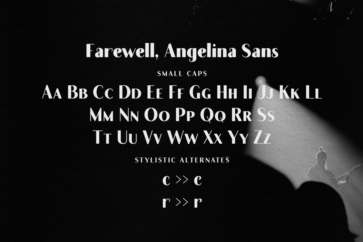 Farewell Angelina elegant Sans font preview 4