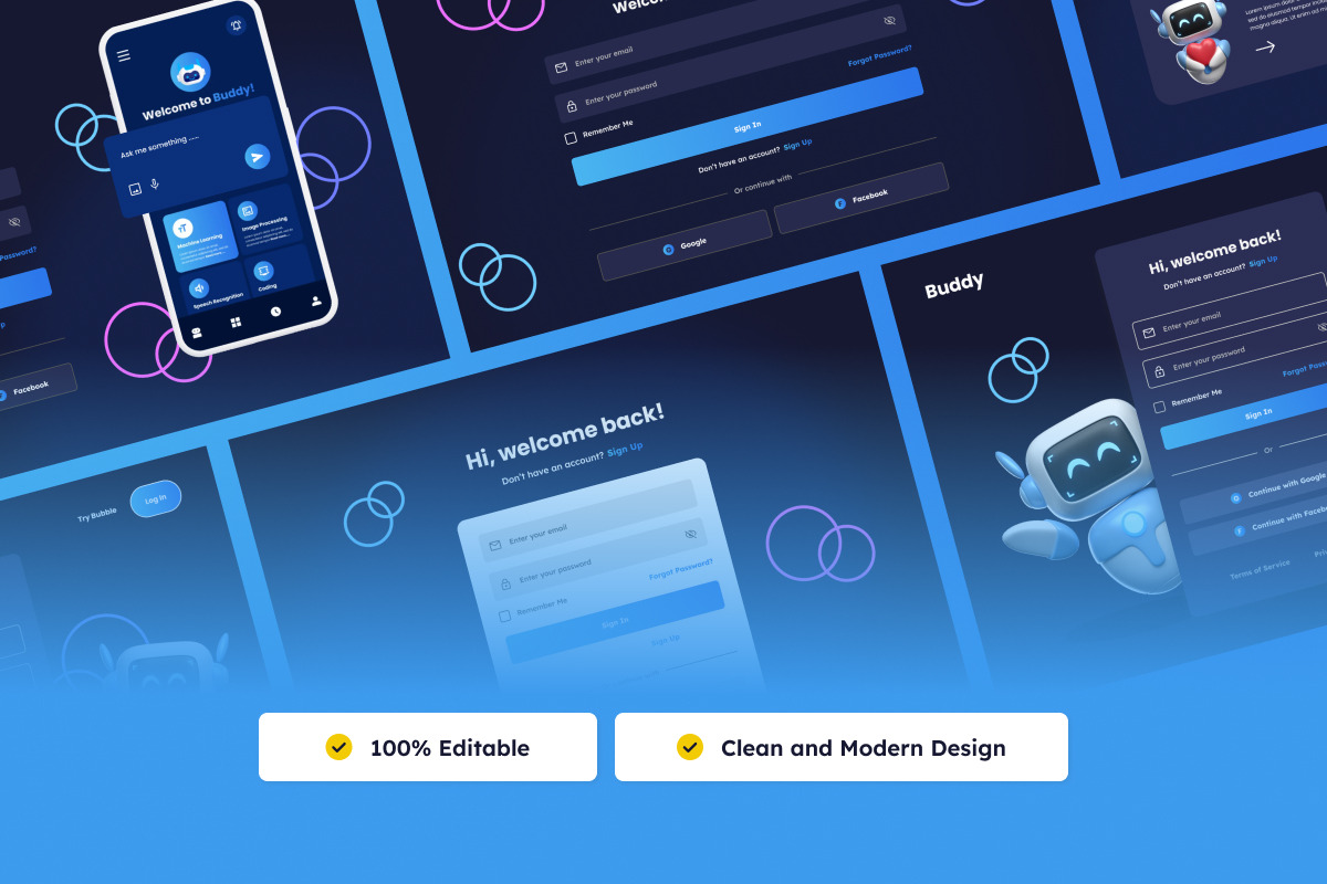 Chatbot A.I Login and Register Page, an UI Kit Template by twinstd (Photo 4 of 5)