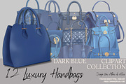 Luxury Handbags Clipart - Dark Blue, an Object Illustration by Une Affaire de Filles (Thumbnail 1 of 5)