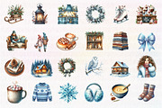 Cozy Winter Clipart, an Illustration by CreationArt (Thumbnail 3 of 5)