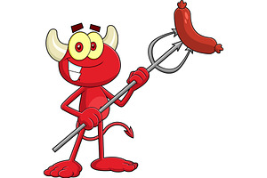 Cute Little Red Devil Character