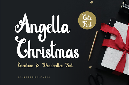 Angella Christmas, a Handwritten Font by QR Design Studio