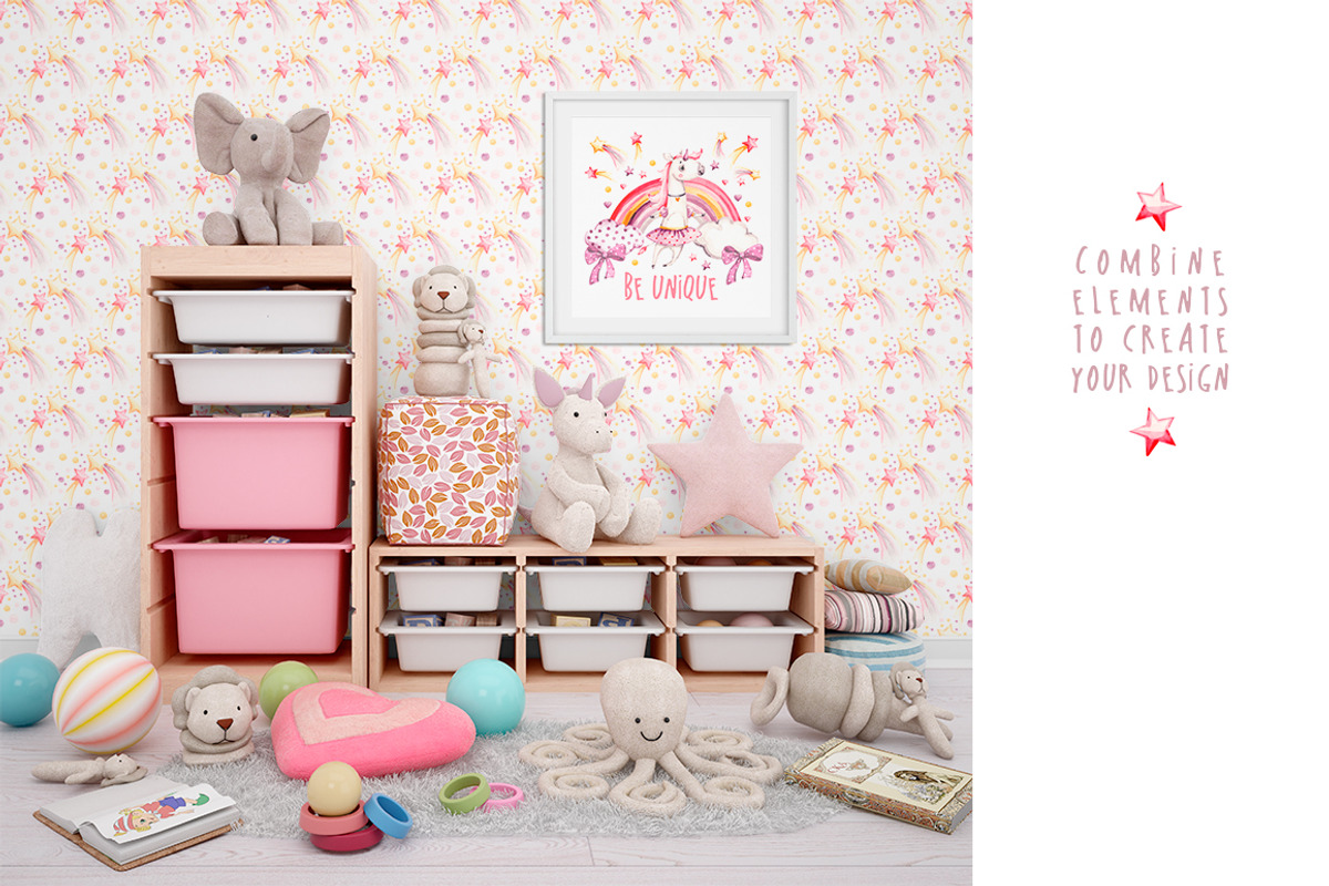 Unicorns Life. Watercolor collection, an Animal Illustration by UlitkaStudio (Photo 24 of 29)