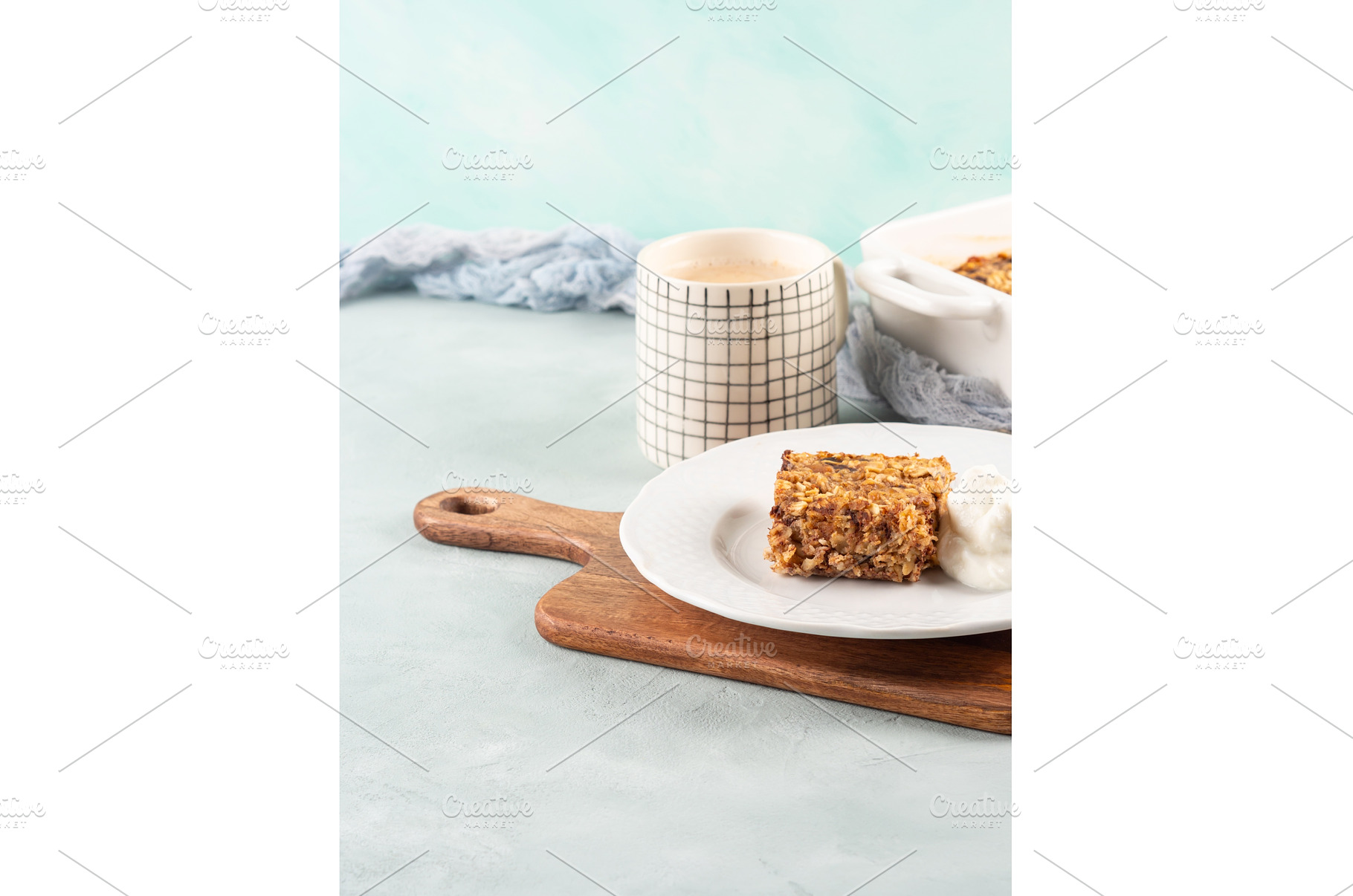 Baked oatmeal peanut butter porridge, a Food & Drink Photo by Lifemorning