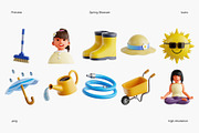 Happy Spring 3D Icon Set, an Object 3D Model by Eklip Studio (Thumbnail 3 of 4)