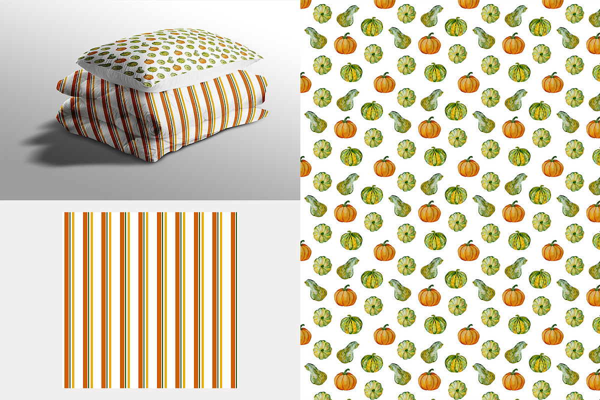 Pumpkin Charm. Seamless Patterns, an Illustration by YuliTeh_art (Photo 3 of 5)
