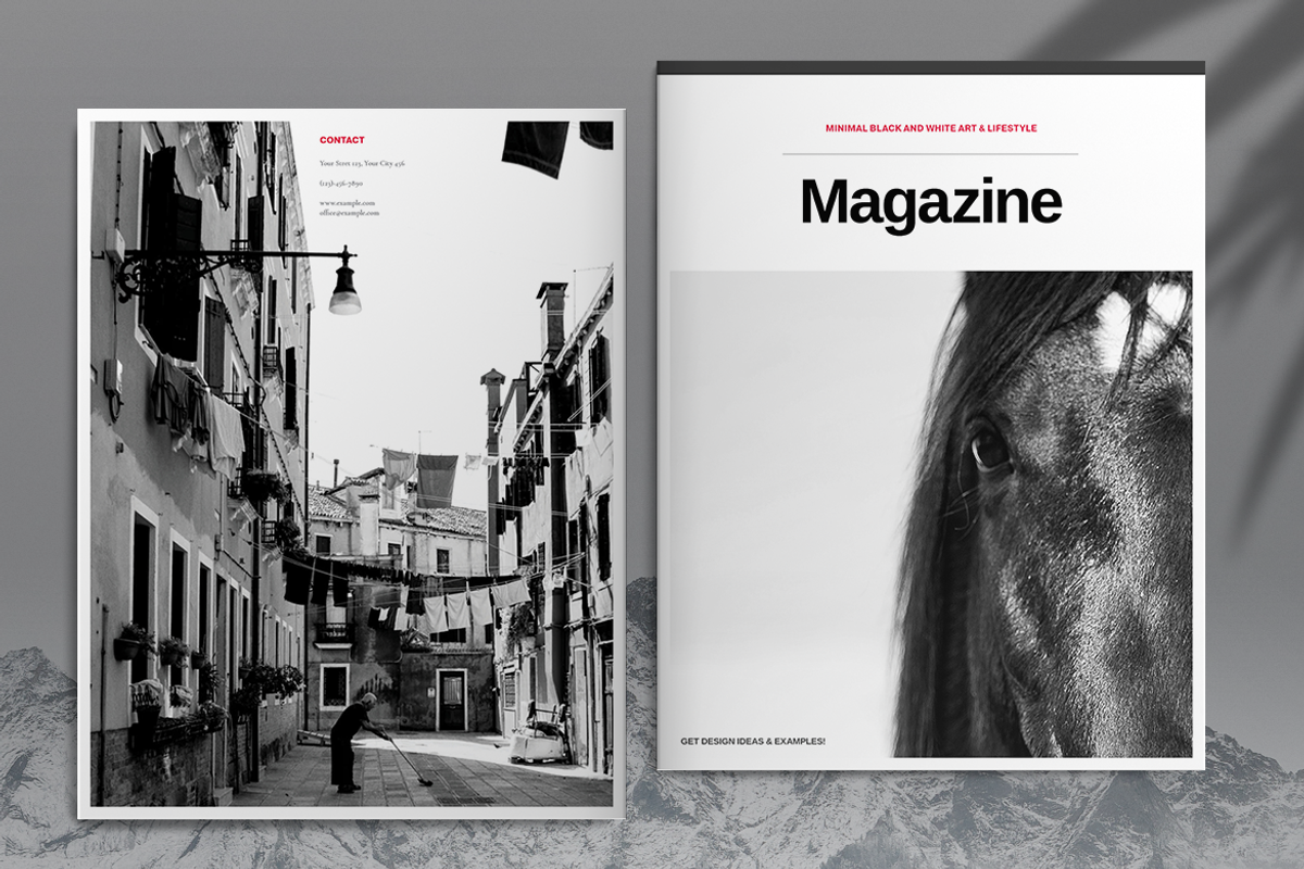 Grayscale Lifestyle Magazine Layout