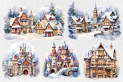 Christmas Village Clipart Design, an Illustration by Moon Studio (Thumbnail 3 of 11)