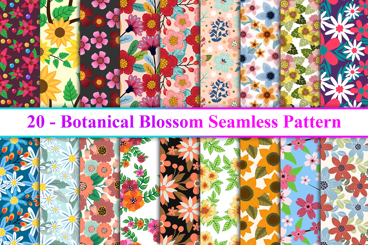 Botanical Blossom Seamless Pattern, a Pattern Graphic by Digital Studio