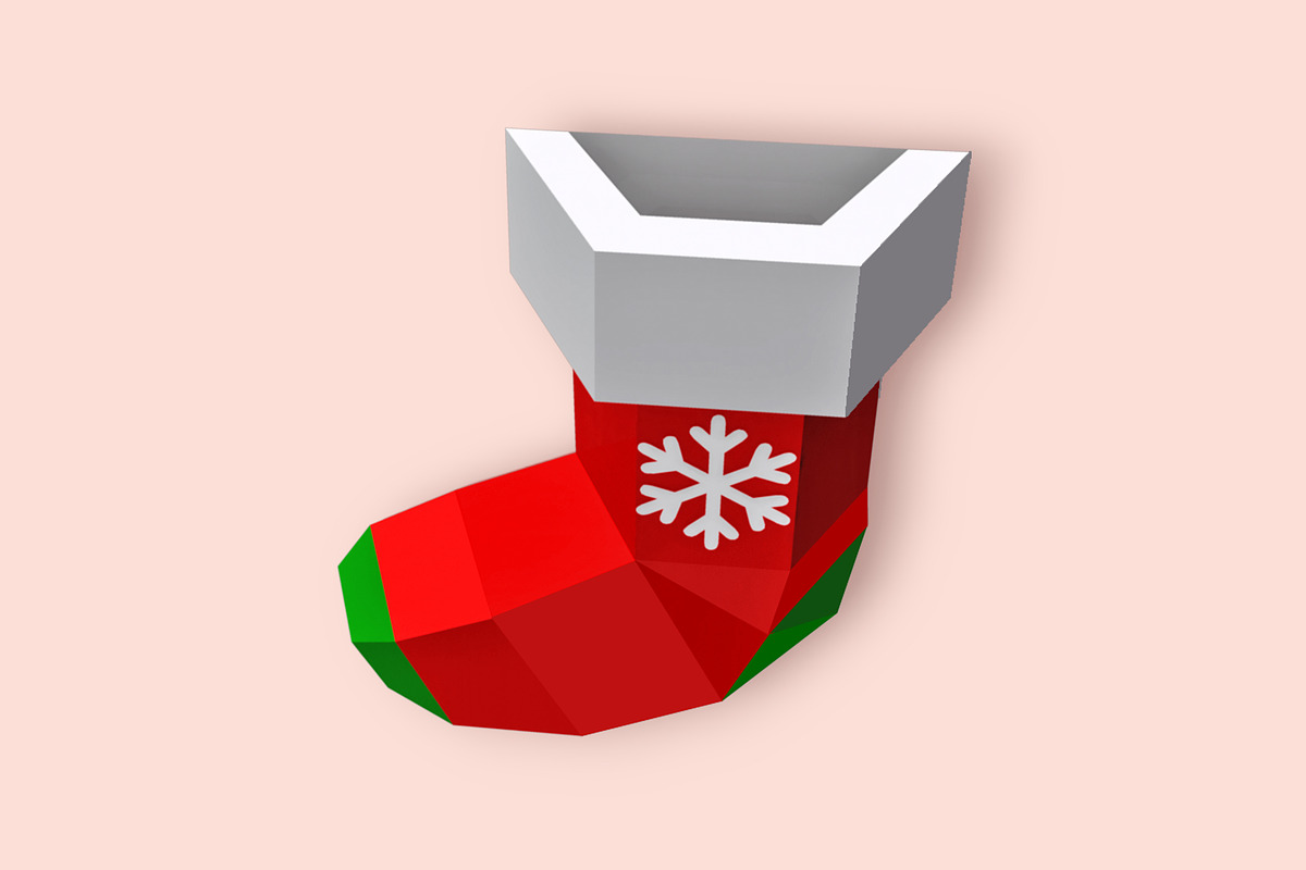 Santa socks - 3d papercraft, a Print Template by PAPER amaze (Photo 2 of 4)