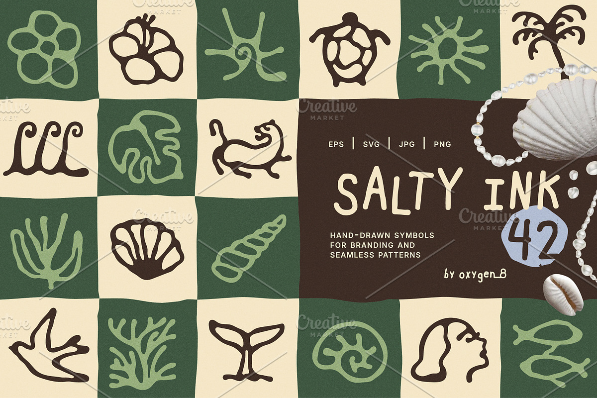 Salty Ink. Organic Shapes & Patterns, a Graphic by oxygen_8 (Photo 1 of 11)