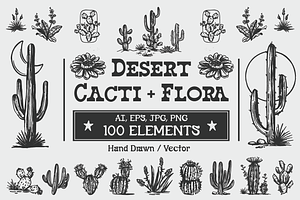 Desert Cacti Flora Graphics