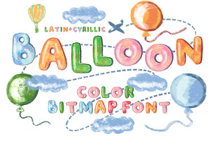 "Balloon" color bitmap font