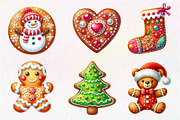Christmas Gingerbread Clipart, an Illustration by Dream Creation (Thumbnail 7 of 7)