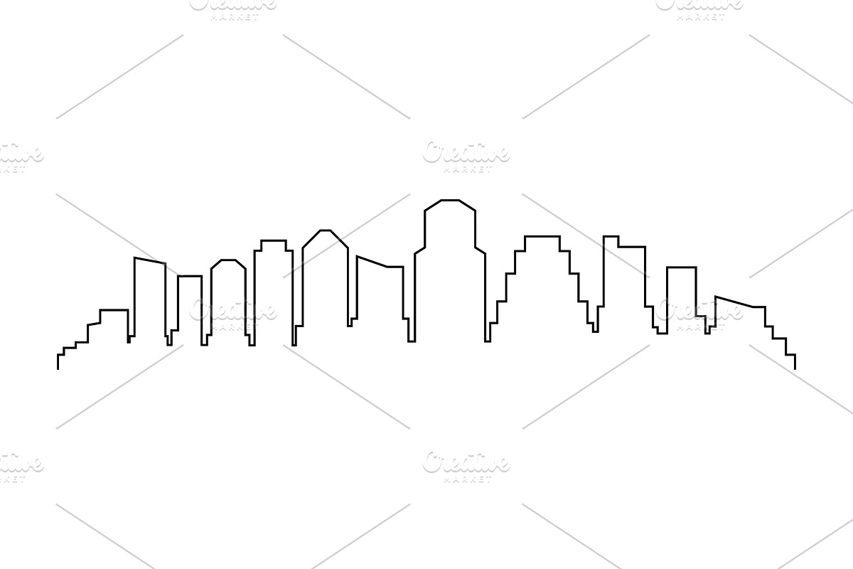 Austin skyline outline, an Illustration by Mark1987