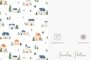 Christmas Winter Village Pattern, a Pattern Graphic by Pati Charm Studio (Thumbnail 5 of 7)