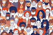 Inclusive Medical Mask Portraits, a Healthcare Illustration by VasilkovS (Thumbnail 3 of 7)