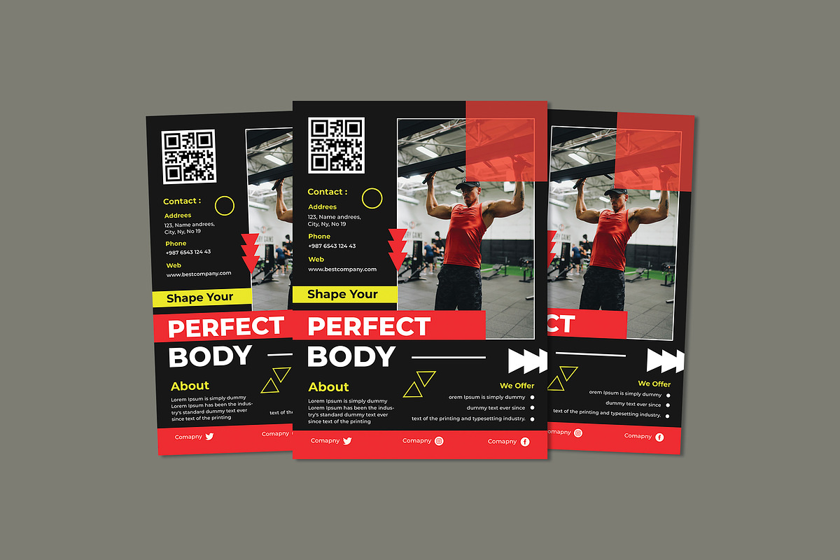 Shape Your Body - Gym Poster, a Poster Template by Vibesteam