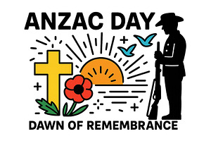 Reflection on ANZAC Day at dawn with, an Illustration by ZinetroN