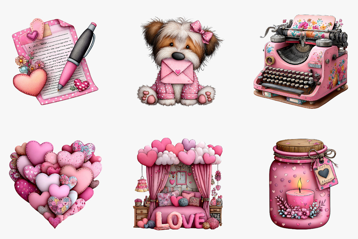 valentine's Day Love Letter Clipart, an Illustration by CreationArt (Photo 4 of 6)