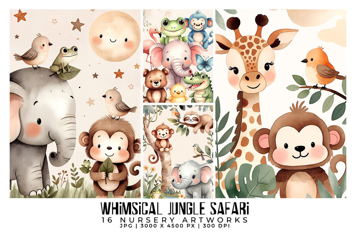 Whimisical Jungle Safari, a Decorative Illustration by Digital Art Creations (Photo 4 of 7)