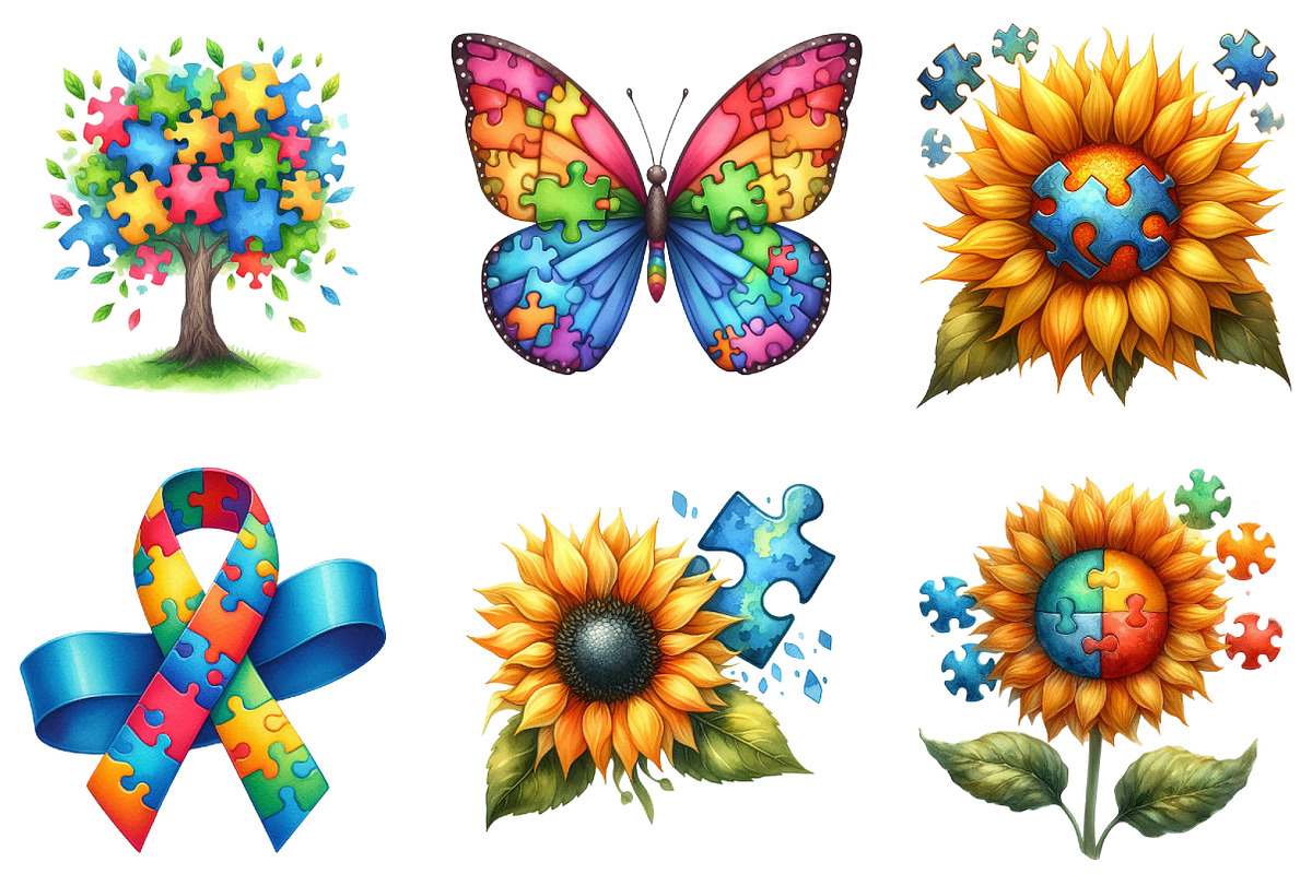Autism Awareness Puzzle Clipart, an Illustration by DreamArtGraphic (Photo 4 of 4)