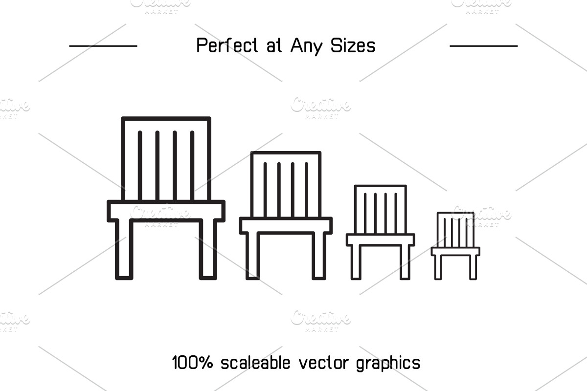 Chair and Sofa Icons, an Outline Icon by Designfour (Photo 7 of 7)