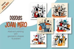 Doodles in Joan Miro style. Wall Art, a Decorative Illustration by KENO Mascots