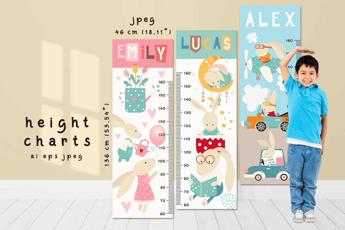Height chart measure for kids bundle, an Education Illustration by Nursery Art (Photo 10 of 11)