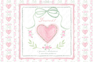 Dearest Floral Pink Heart Valentines