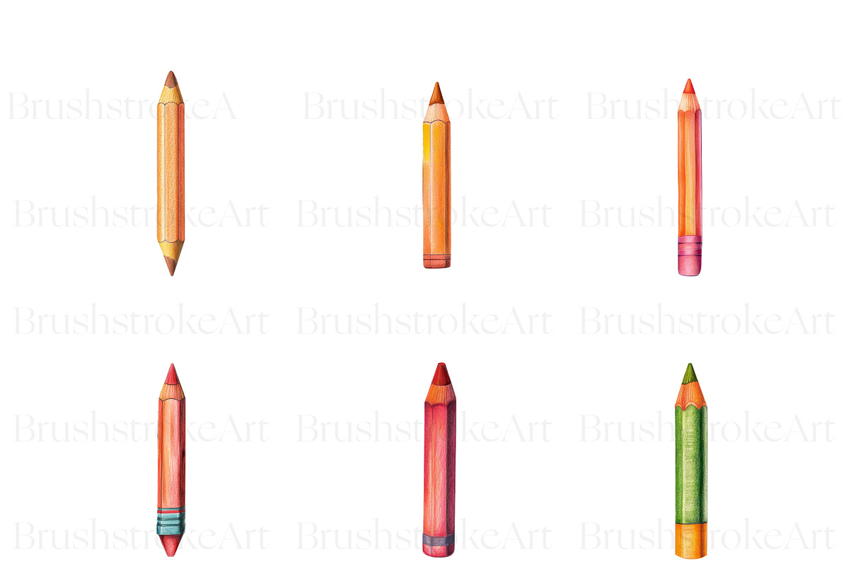 Color Pencil Clipart, Colored Pencil, an Education Illustration by BrushstrokeArtGB (Photo 5 of 9)