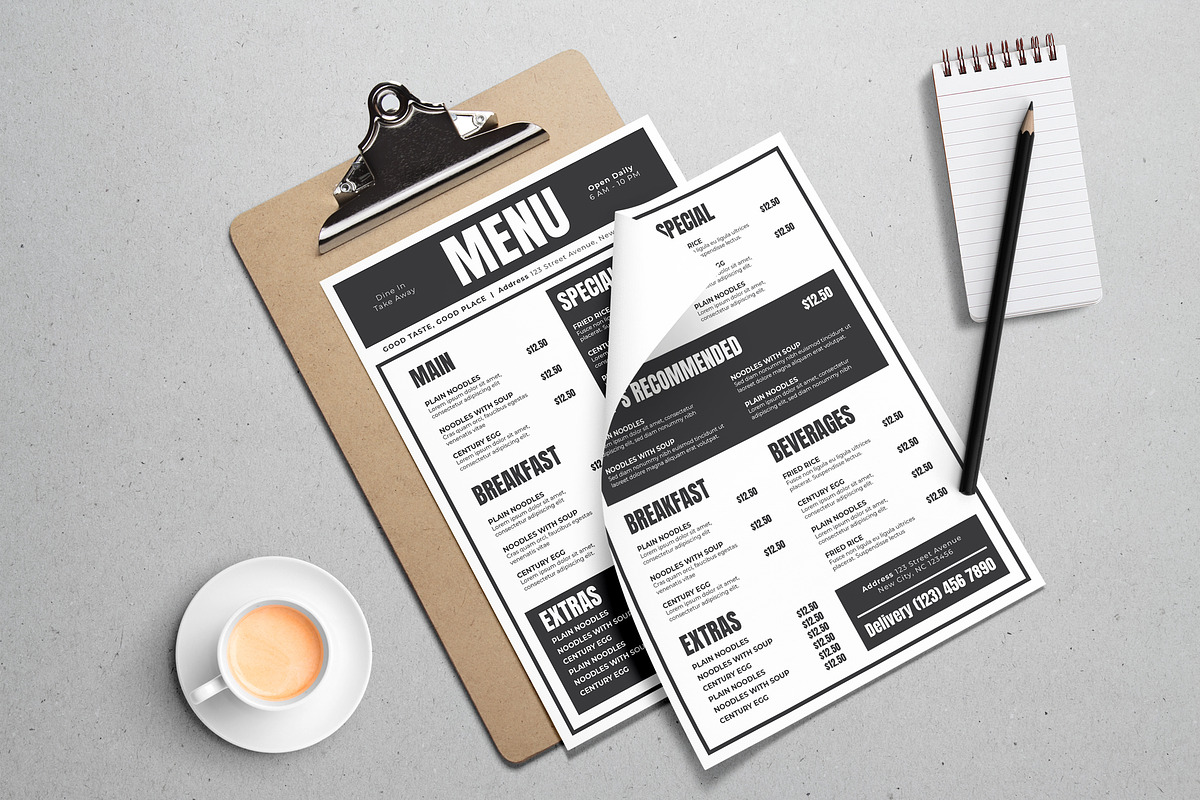 Simple Menu Template Set