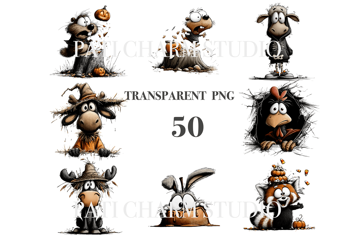 50 Quirky Halloween Clipart, an Illustration by Pati Charm Studio (Photo 4 of 9)