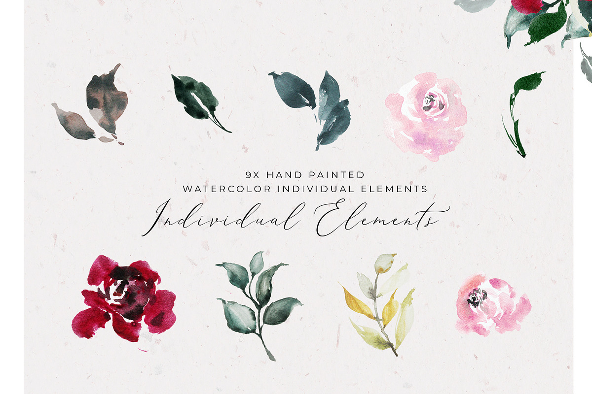 Watercolor Flowers Floral Clipart, an Illustration by WalaPalette (Photo 5 of 5)