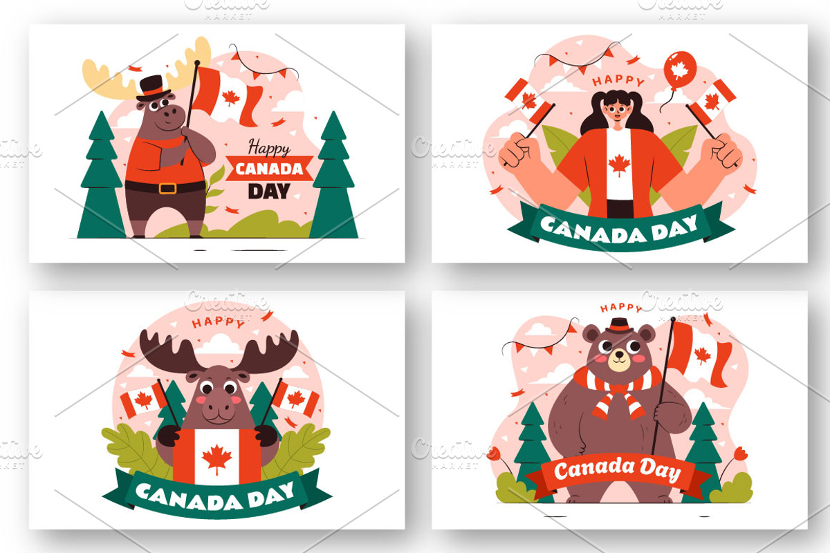 9 Happy Canada Day Illustration, a Seasonal Illustration by denayunebgt (Photo 2 of 3)