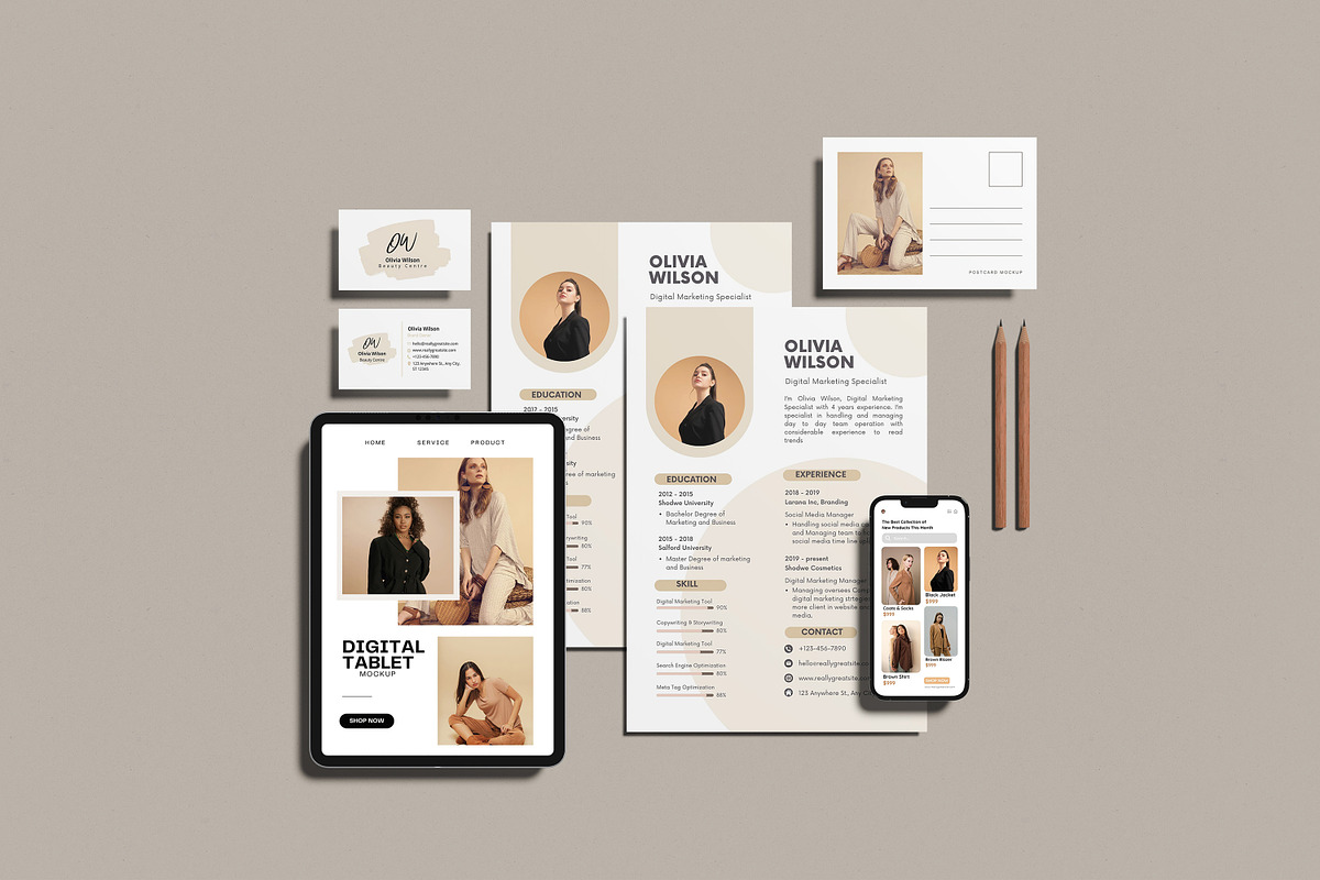 Stationery / Branding Mockup, a Product Mockup by mahremdesign (Photo 2 of 12)