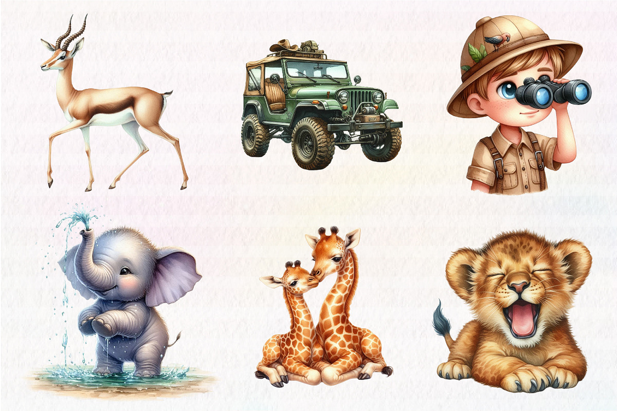 Cute Safari Animals, an Illustration by CreationArt (Photo 5 of 5)