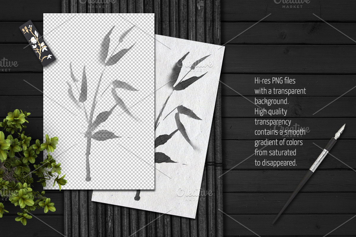 Sumi-e. Japanese ink painting, a Decorative Illustration by Ira Cvetnaya (Photo 3 of 9)