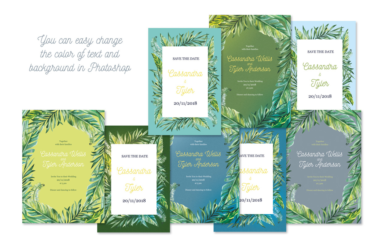 Tropical Day and Night Wedding Suite, an Invitation Template by HannaSymo (Photo 10 of 11)