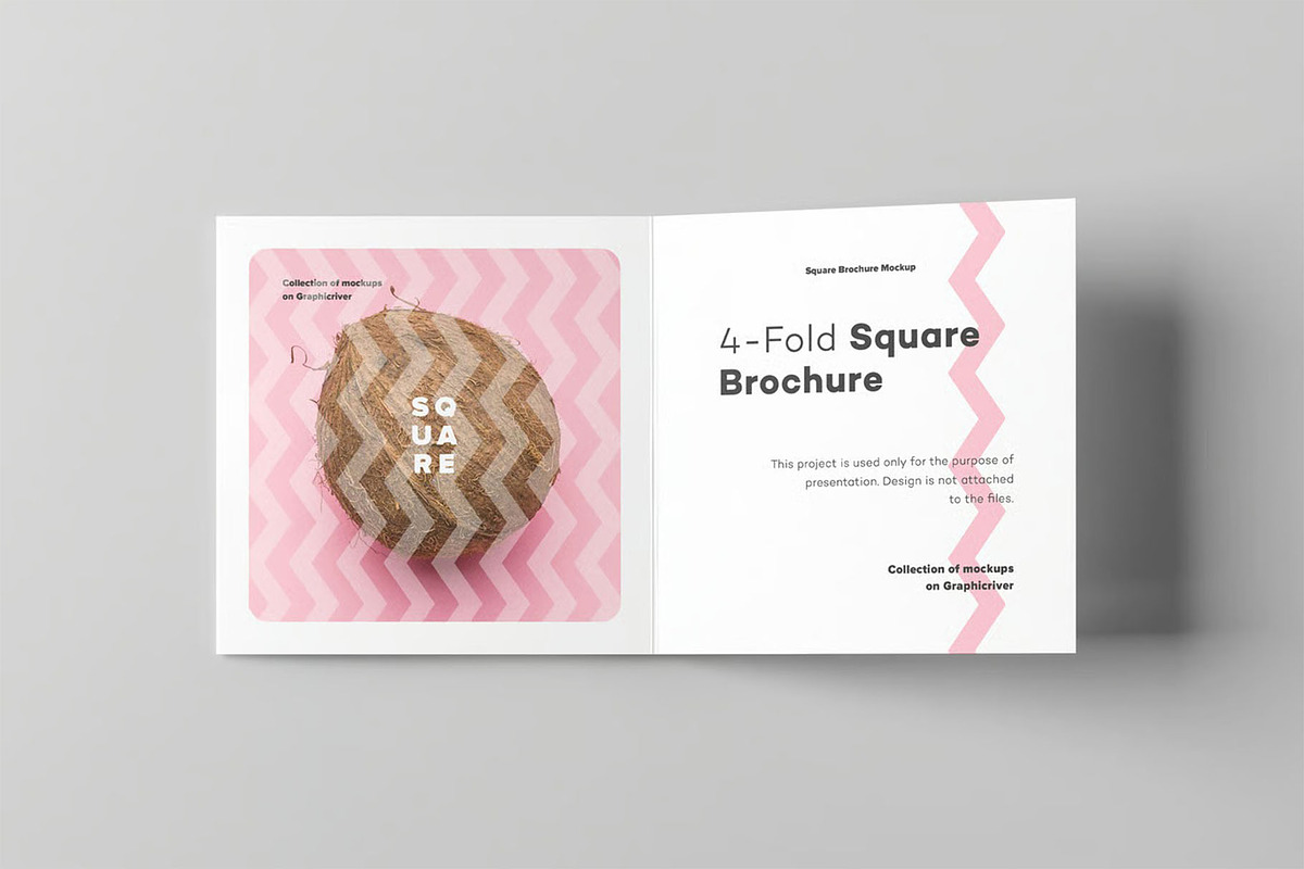 Four Fold Square Brochure Mock-up, an Advertising Mockup by zippypixelstudio (Photo 8 of 13)