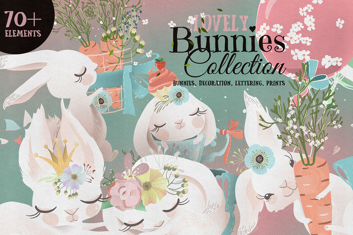 Lovely Bunnies Collection, an Animal Illustration by Anna Babich (Photo 1 of 6)