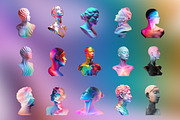 70 PNG Busts - Iridescent & Glossy, an Object Graphic by Graphicdome (Thumbnail 4 of 11)