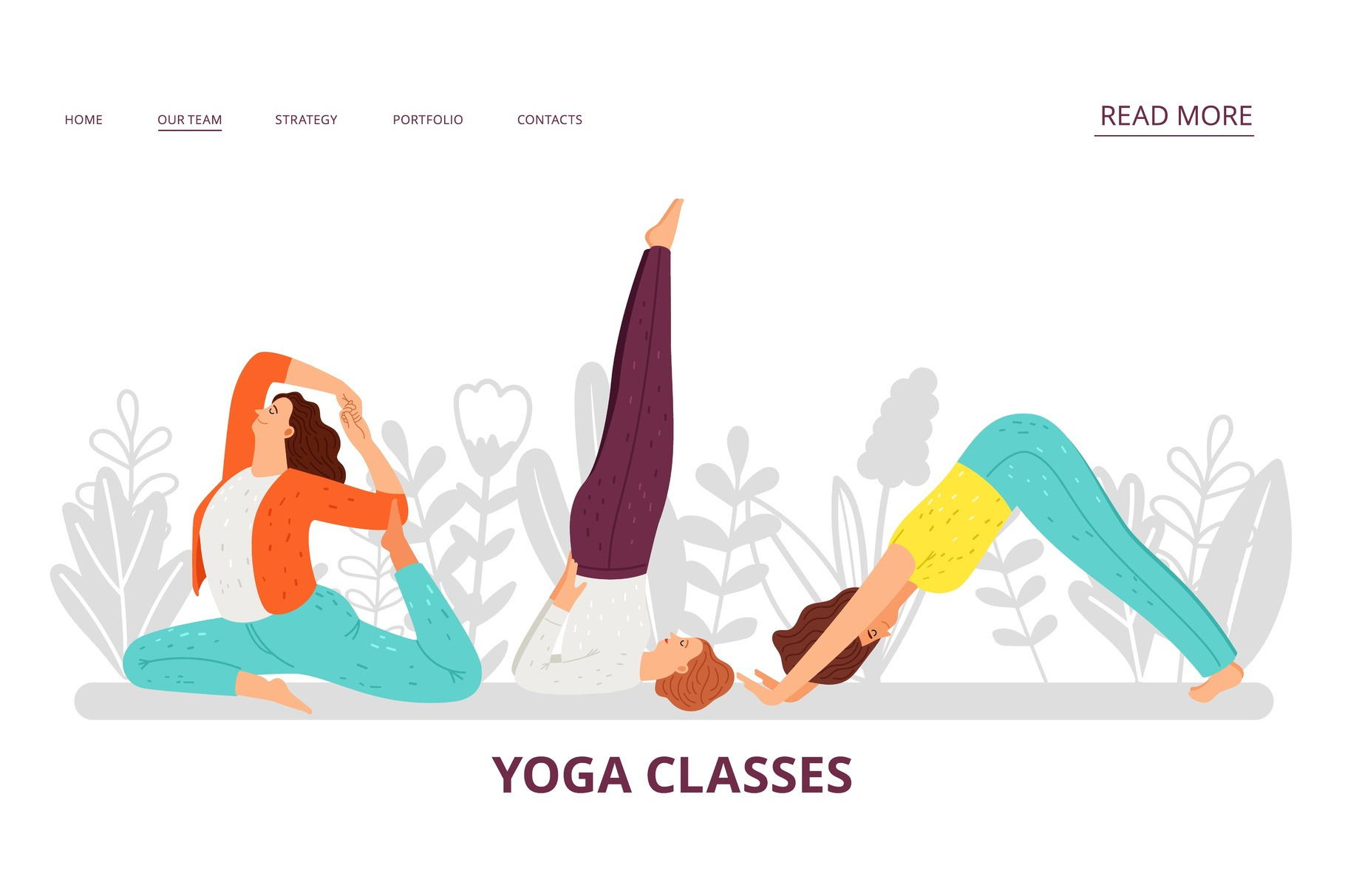 Yoga Classes Landing Page by StockSmartStart  Creative Market